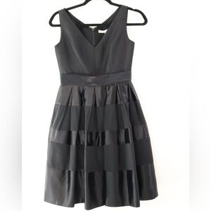 Halston Heritage black Stripe statement Dress evening gown cocktail gown Sz 0